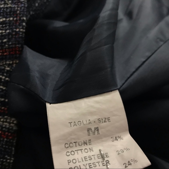 Muchmoney Women’s Tweed Blazer Size M Navy Blue Zipper Longsleeve Jacket - Picture 7 of 8